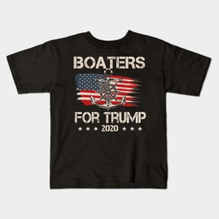 Boaters For Trump US Flag Re Elect President Trump 2020 Kids T-Shirt